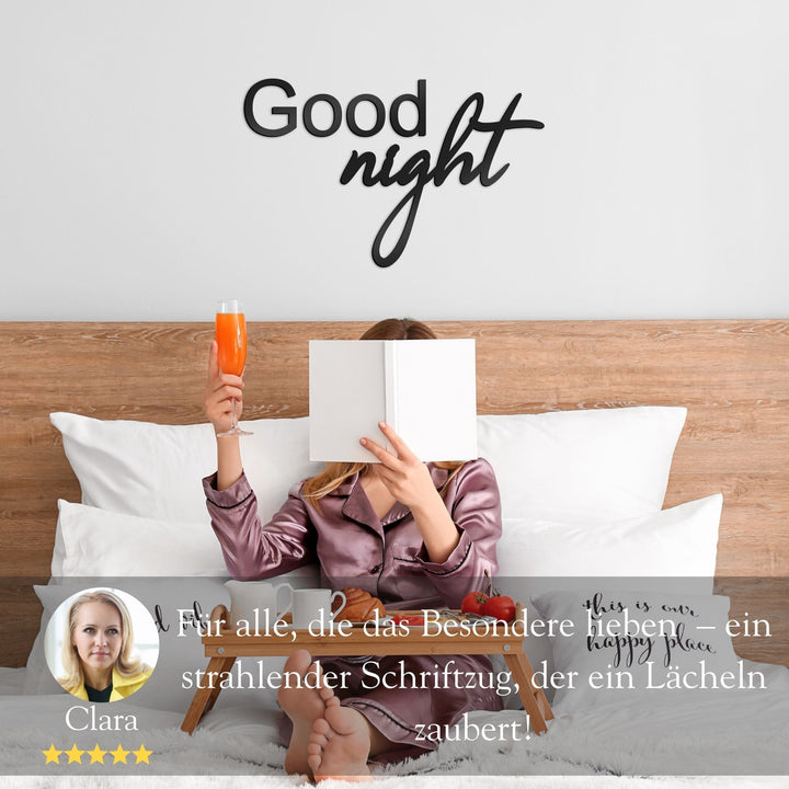3D Schriftzug „Good night" aus Acrylglas