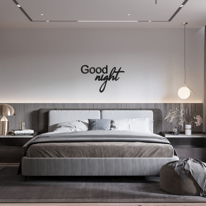 3D Schriftzug „Good night" aus Acrylglas