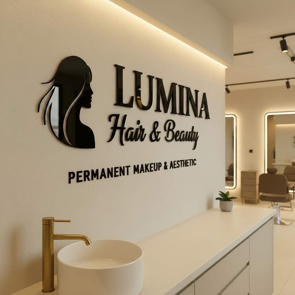 Individuelles 3D-Logo aus Acrylglas oder Holz