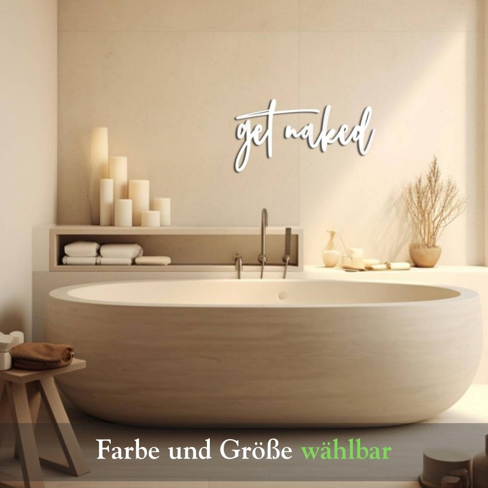 3D Schriftzug „get naked"
