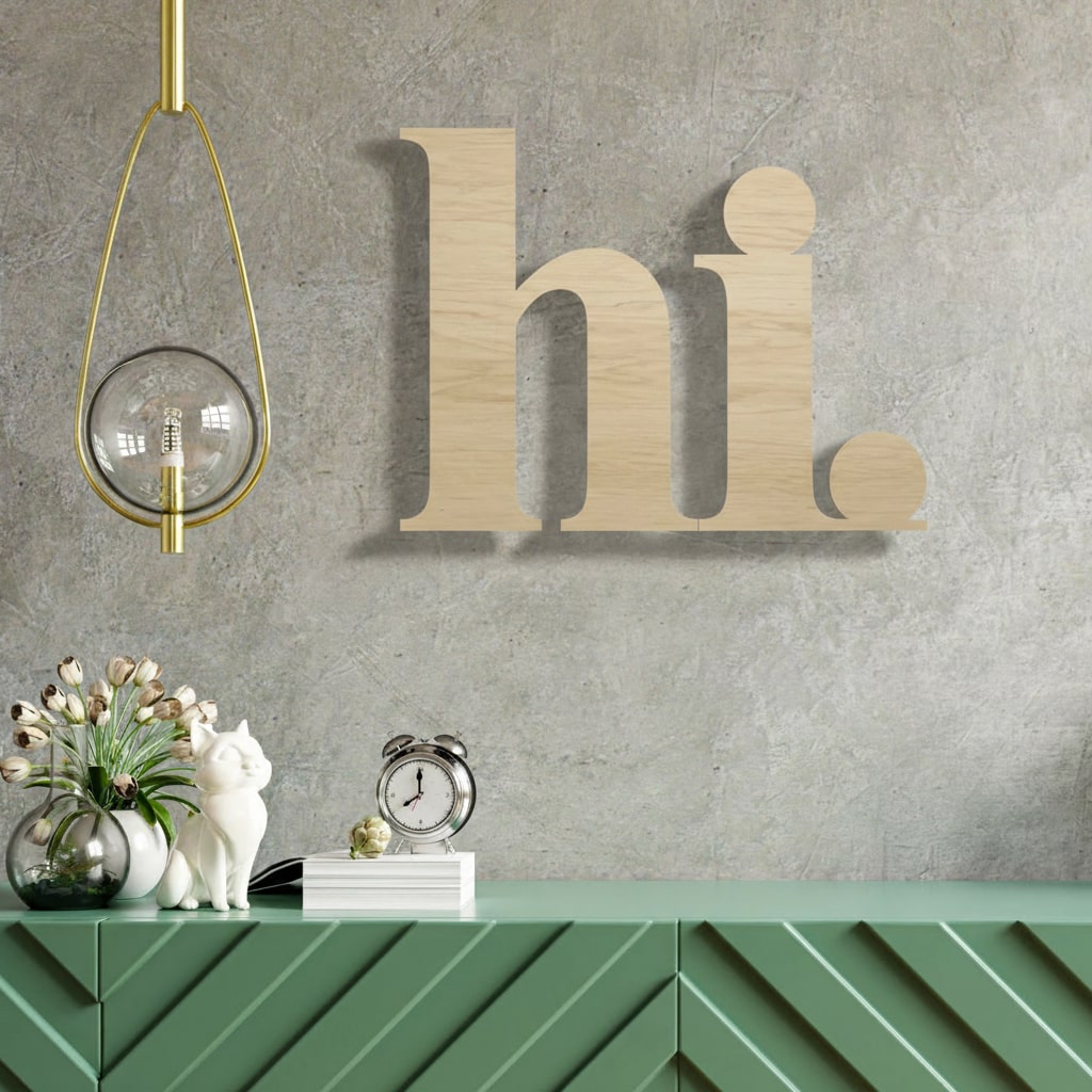 3D Schriftzug „hi"