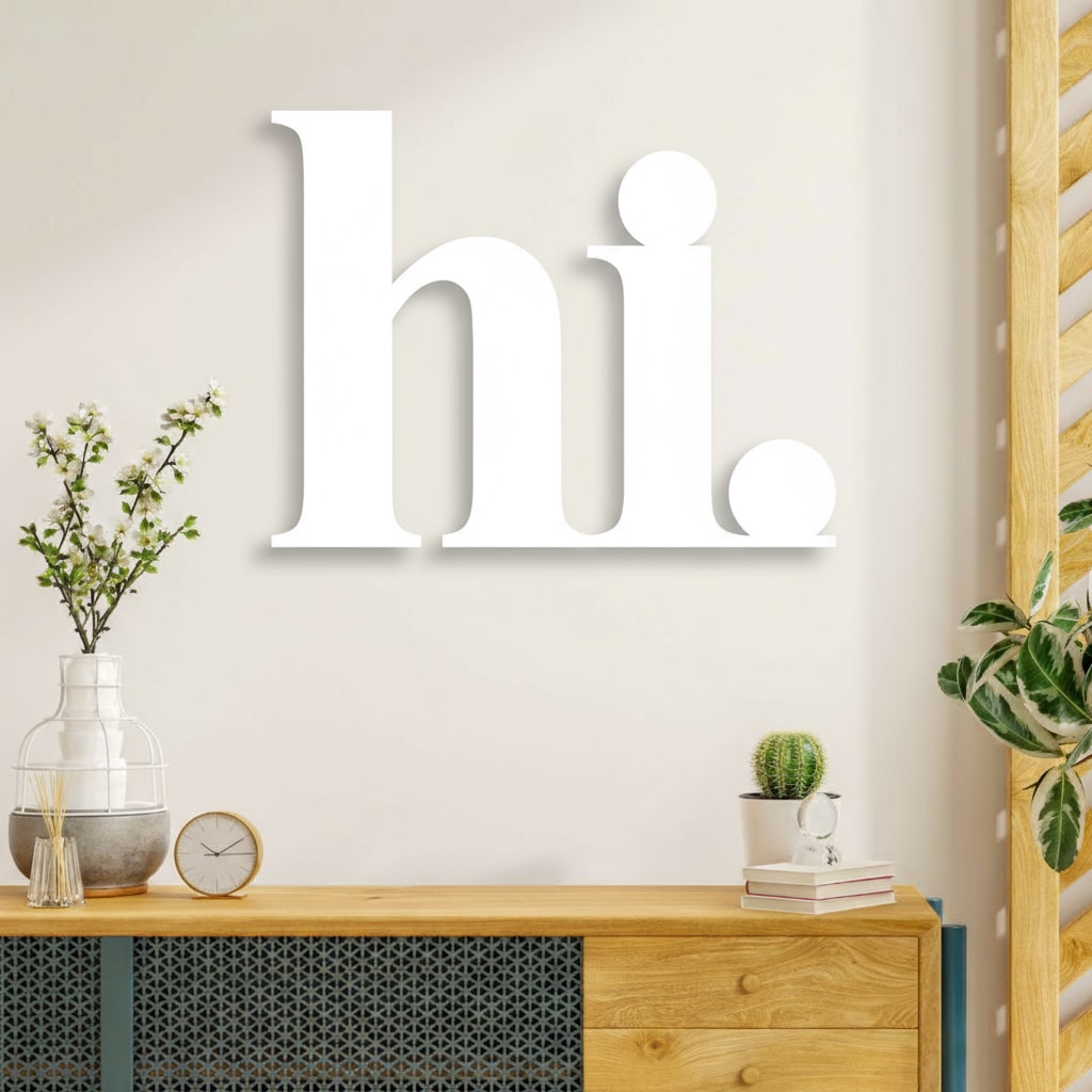 3D Schriftzug „hi"