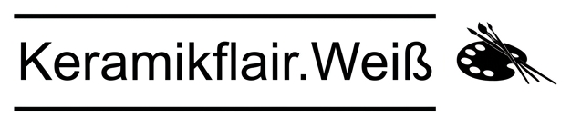 3D Logo Melanie Keramikflair.Weiß