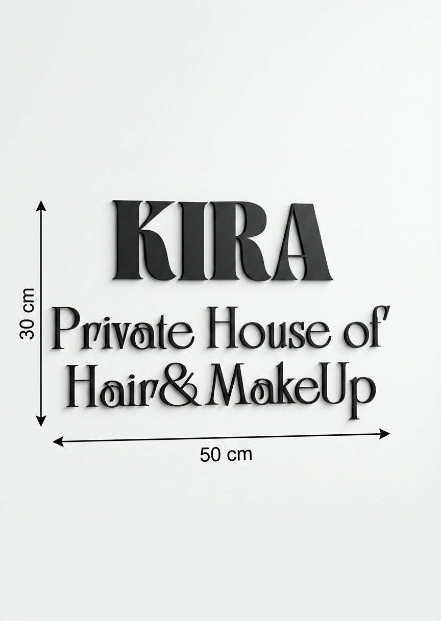 3D Logo Kira Kira -Private House of Hair&MakeUp