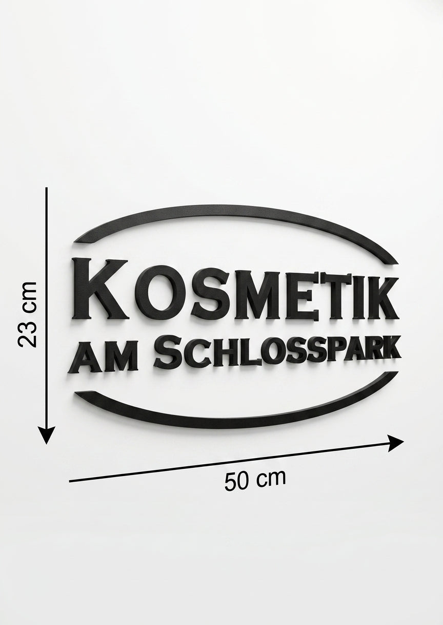 3D Logo Thi Ngoan Kosmetik am Schlosspark