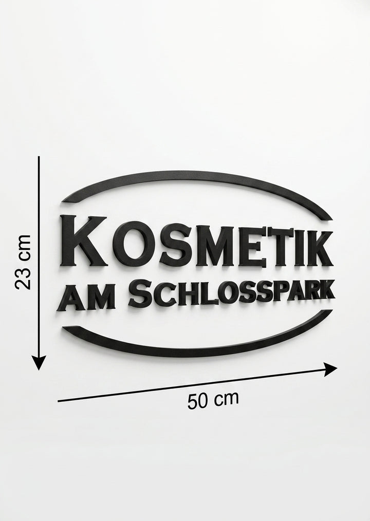3D Logo Thi Ngoan Kosmetik am Schlosspark