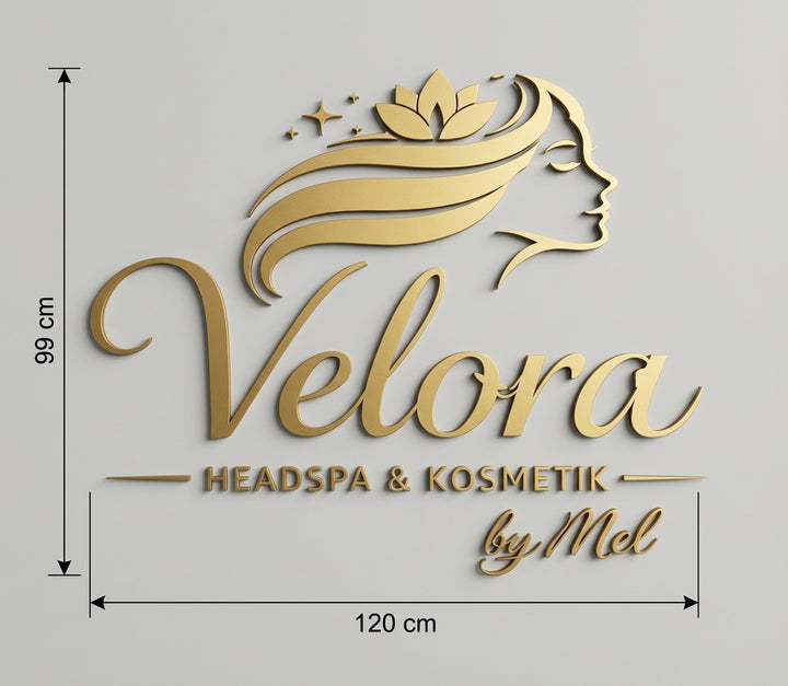 3D Logo Meliha Velora Headspa & Beauty by Mel