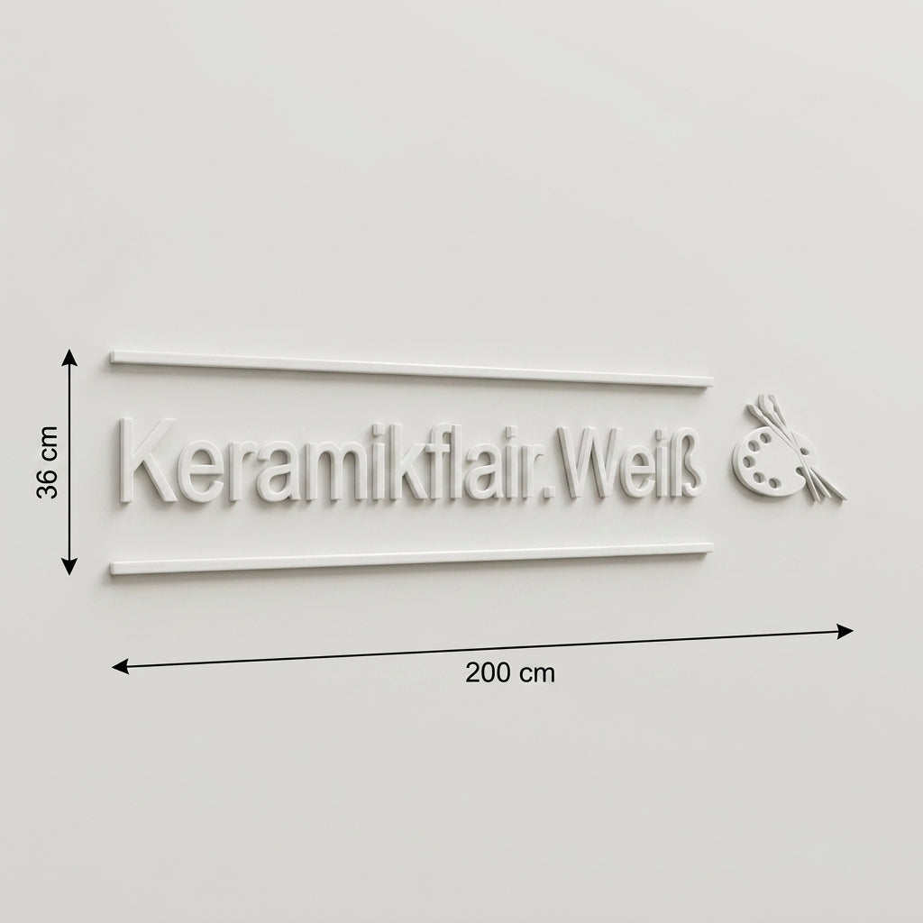 3D Logo Melanie Keramikflair.Weiß