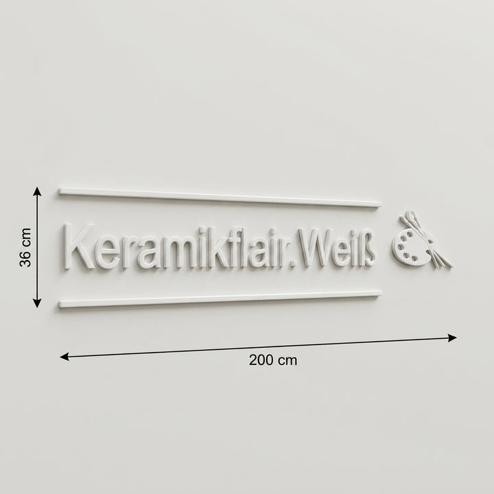 3D Logo Melanie Keramikflair.Weiß