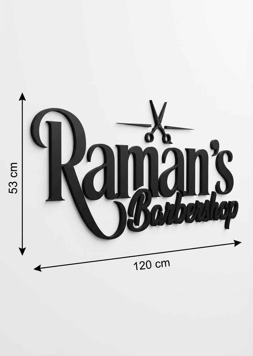 3D Logo Mousa Raman‘s Barbershop
