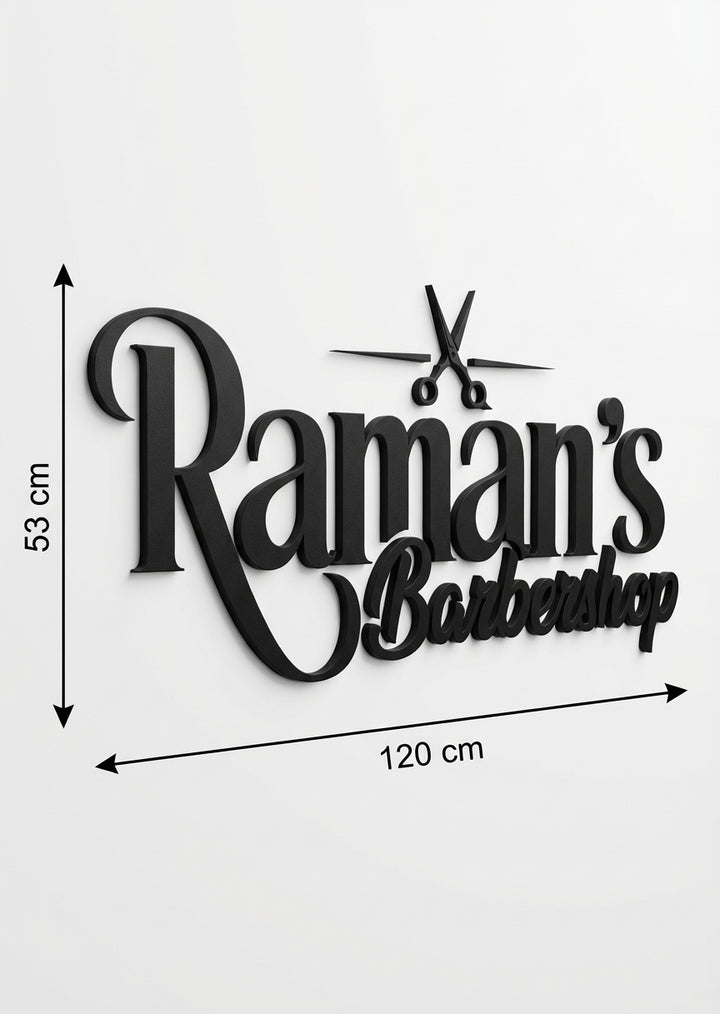 3D Logo Mousa Raman‘s Barbershop