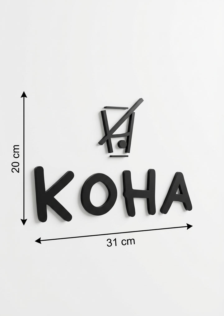 3D Logo Trinh KOHA Bubble Tea & CafÃ©