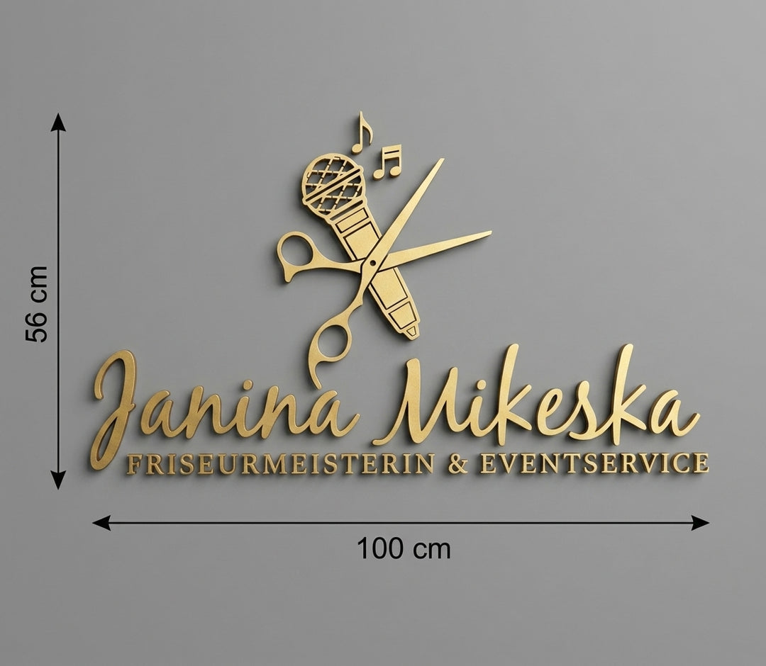 3D Logo Janina Janina Mikeska Friseurmeisterin &Eventservice