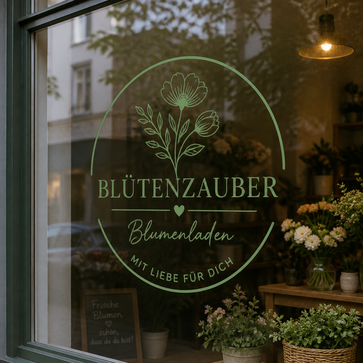 Logo-Aufkleber aus Klebefolie | Für Schaufenster, Wände und Autos