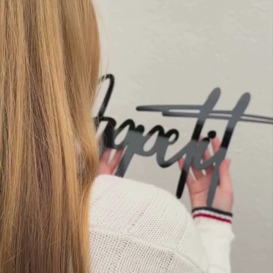 3D Schriftzug „Guten Appetit" aus Acrylglas